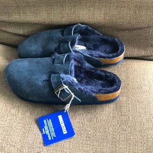 Brand new Boston shearing Birkenstock’s navy blue